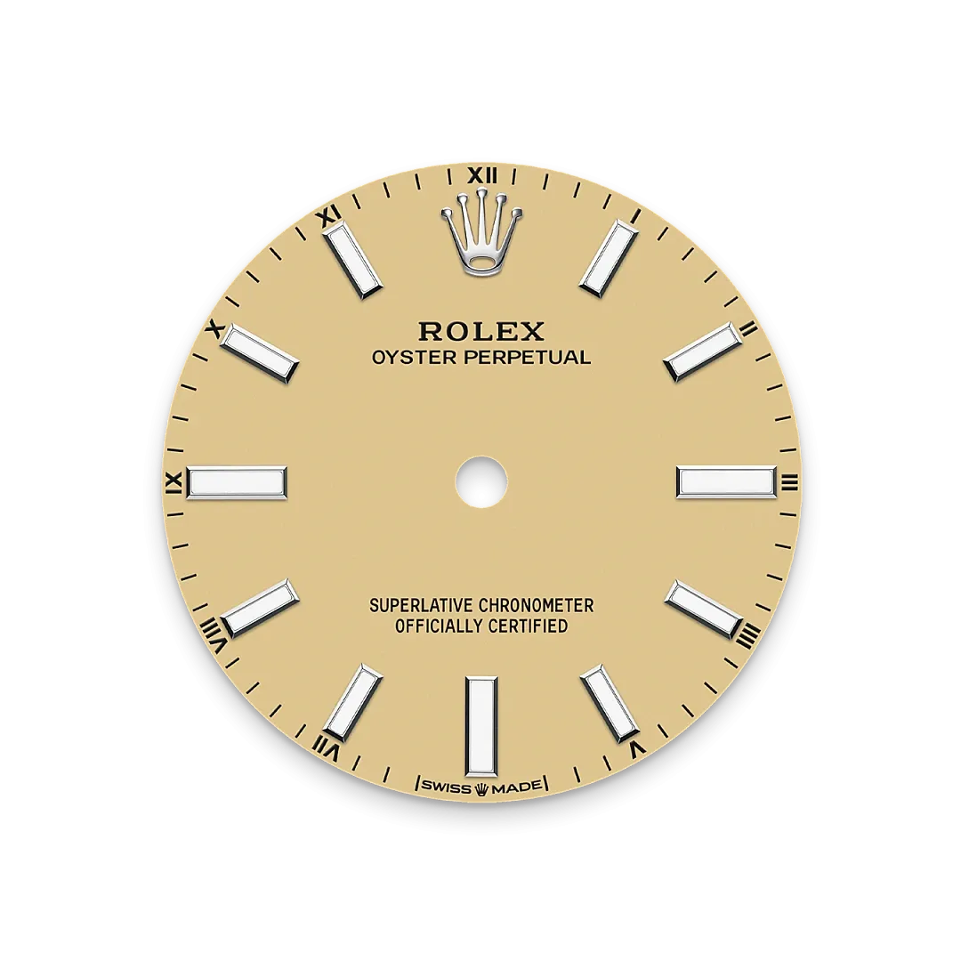 Rolex Oyster Perpetual 34 Referenz m124200-0007 Zifferblatt in Beige