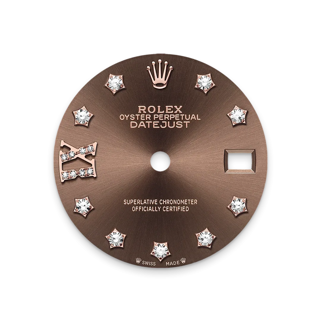 Rolex Lady-Datejust Referenz m279135rbr-0001 Schokoladen­­farbenes Zifferblatt