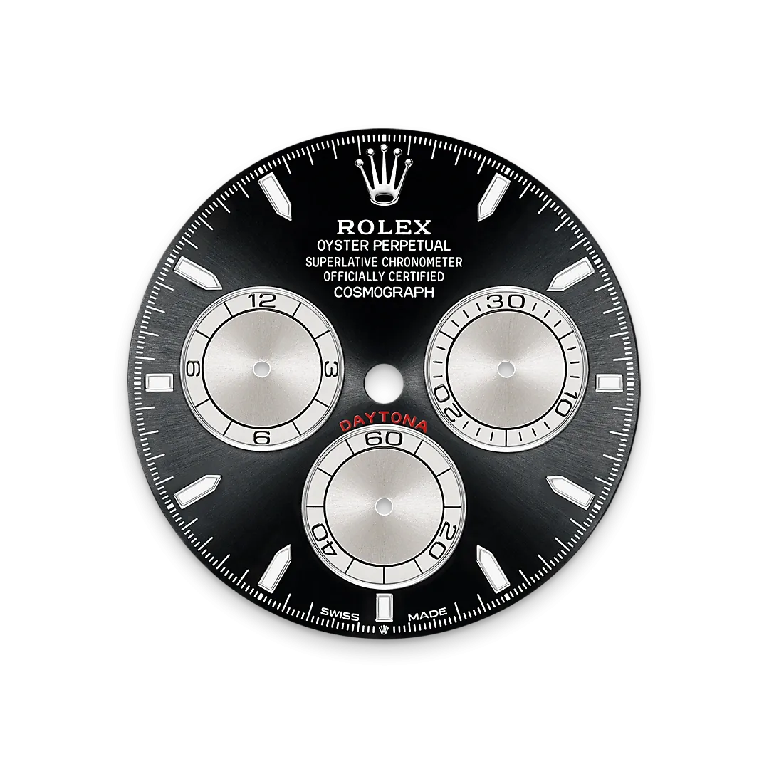 Rolex Cosmograph Daytona Referenz m126509-0001 Zifferblatt in strahlend Schwarz und Stahl
