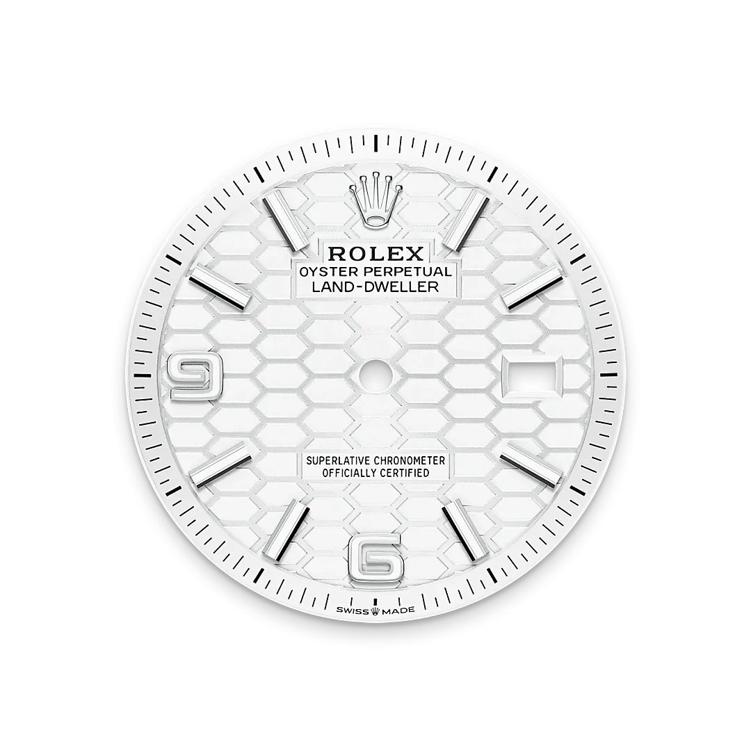 Rolex Land-Dweller 36 Referenz m127234-0001 Tiefweißes Zifferblatt