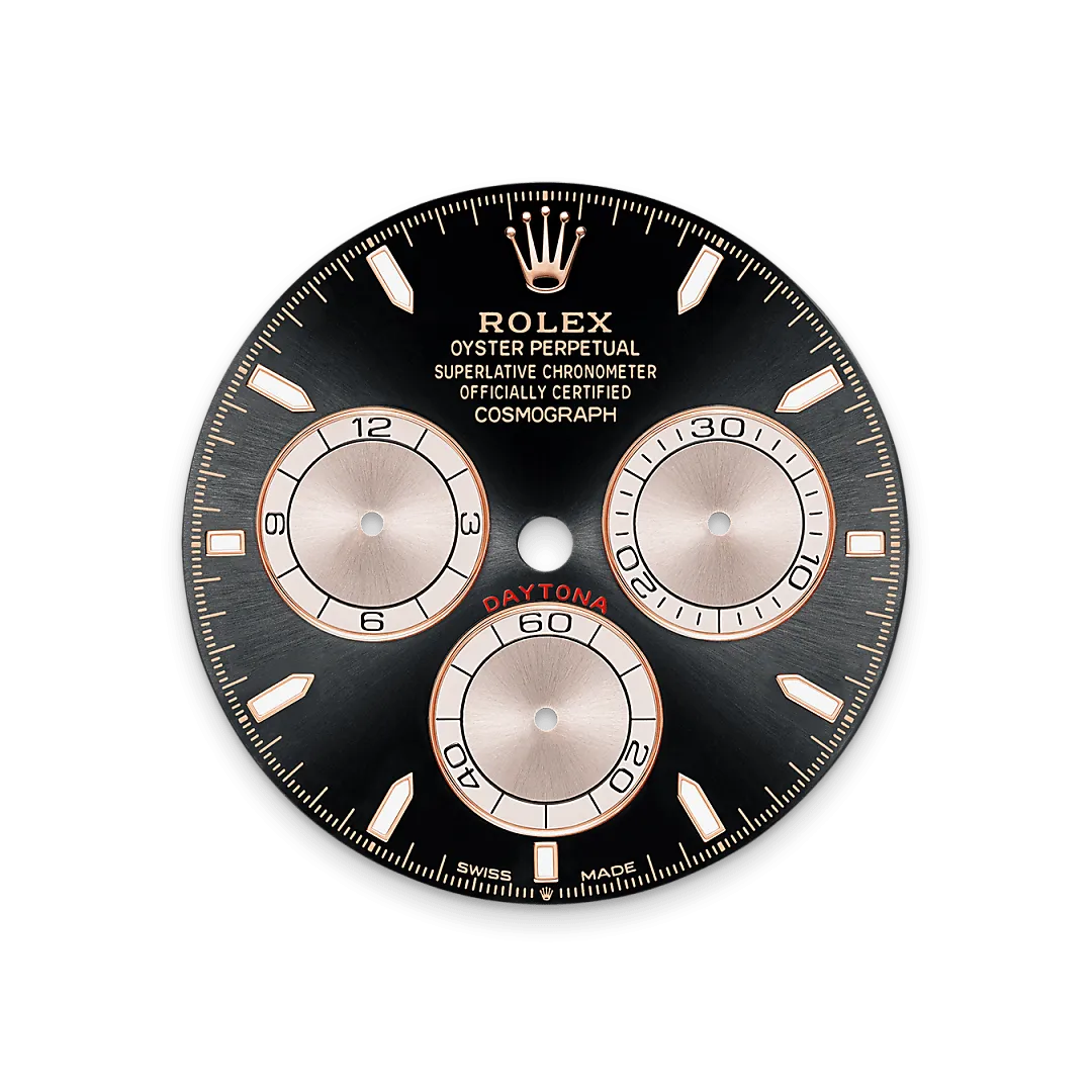 Rolex Cosmograph Daytona Referenz m126505-0001 Zifferblatt in strahlend Schwarz und Sundust