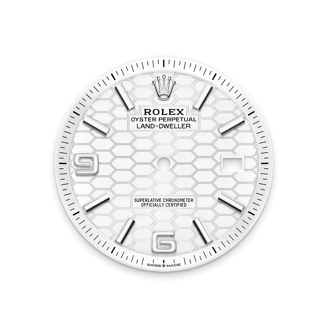 Rolex Land-Dweller 40 Referenz m127334-0001 Tiefweißes Zifferblatt