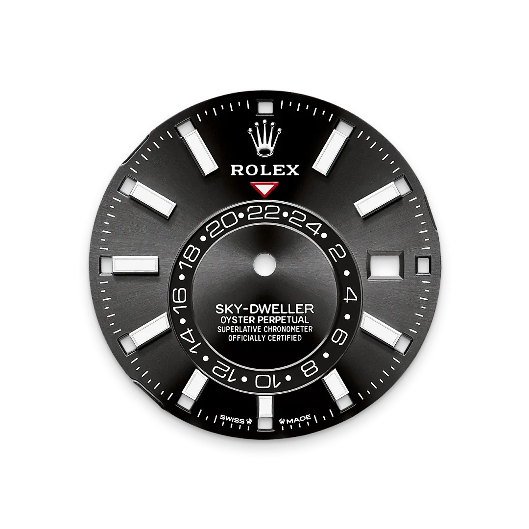 Rolex Sky-Dweller Referenz m336239-0002 Strahlend schwarzes Zifferblatt