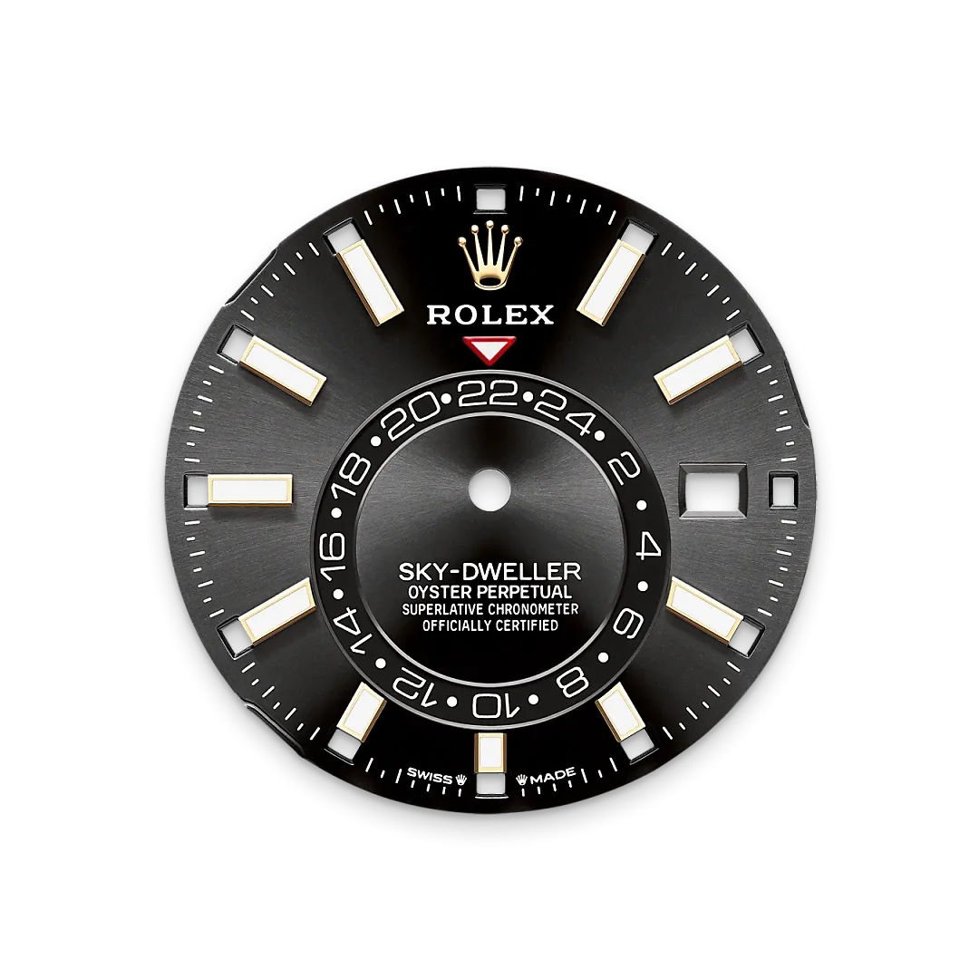 Rolex Sky-Dweller Referenz m336933-0004 Strahlend schwarzes Zifferblatt