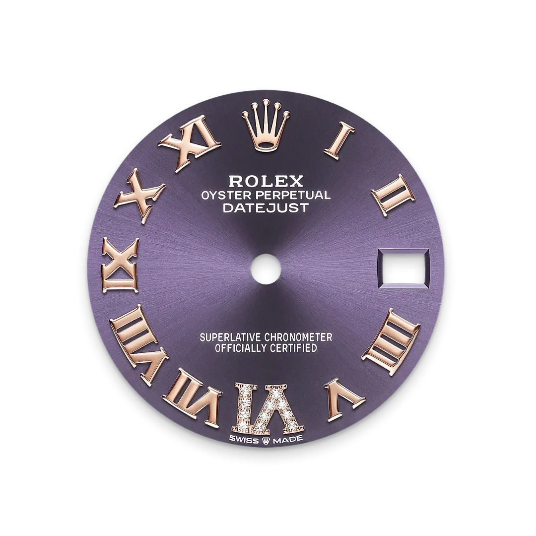 Rolex Datejust 31 Referenz m278341rbr-0019 Auberginefarbenes Zifferblatt